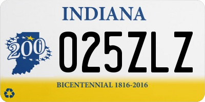 IN license plate 025ZLZ