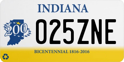IN license plate 025ZNE