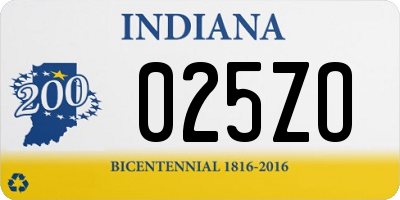 IN license plate 025ZO