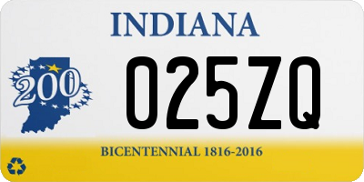 IN license plate 025ZQ