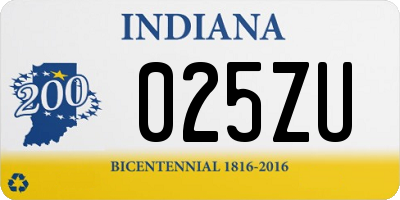 IN license plate 025ZU