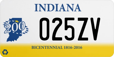 IN license plate 025ZV