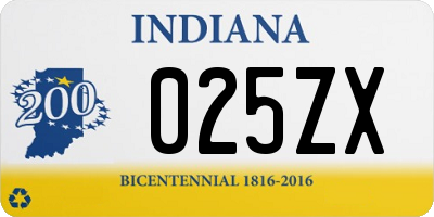 IN license plate 025ZX