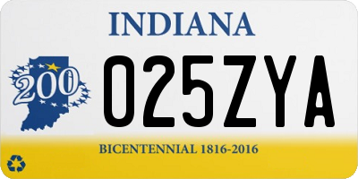 IN license plate 025ZYA