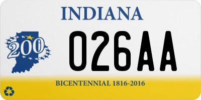 IN license plate 026AA