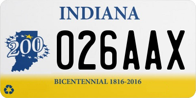 IN license plate 026AAX
