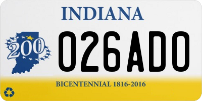 IN license plate 026ADO
