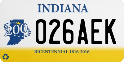 IN license plate 026AEK