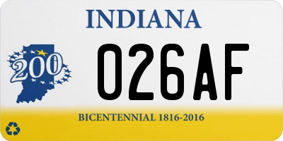 IN license plate 026AF