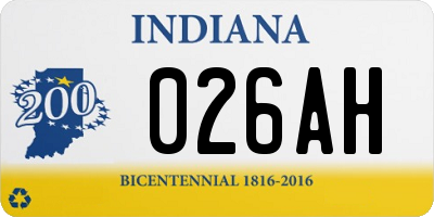 IN license plate 026AH