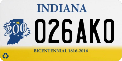 IN license plate 026AKO