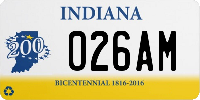 IN license plate 026AM