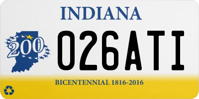 IN license plate 026ATI