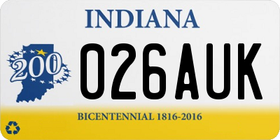 IN license plate 026AUK