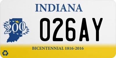 IN license plate 026AY