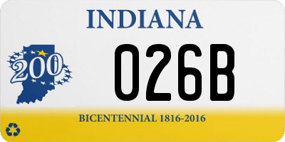 IN license plate 026B