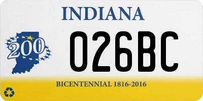 IN license plate 026BC