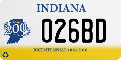 IN license plate 026BD