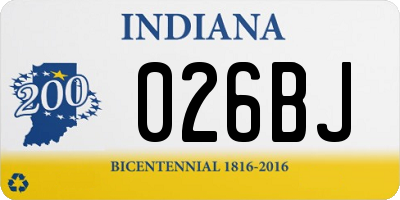 IN license plate 026BJ