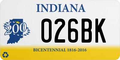 IN license plate 026BK