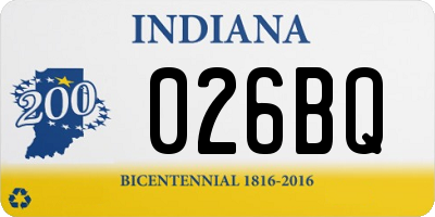 IN license plate 026BQ