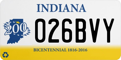 IN license plate 026BVY