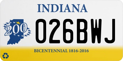IN license plate 026BWJ