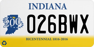 IN license plate 026BWX