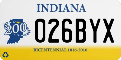 IN license plate 026BYX