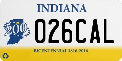 IN license plate 026CAL
