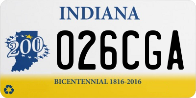 IN license plate 026CGA