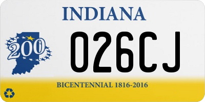 IN license plate 026CJ