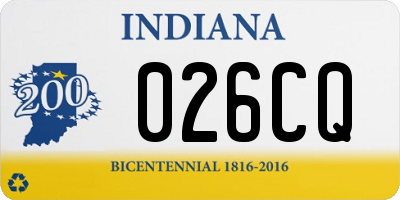 IN license plate 026CQ