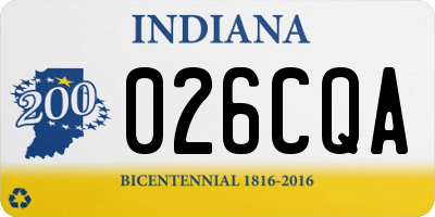 IN license plate 026CQA