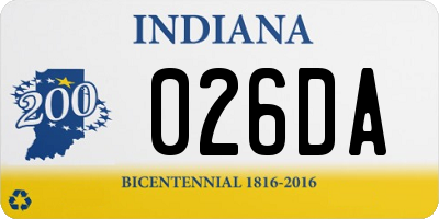 IN license plate 026DA