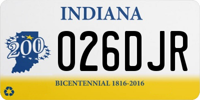 IN license plate 026DJR