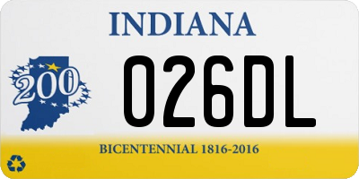 IN license plate 026DL