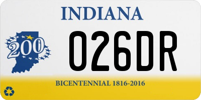 IN license plate 026DR