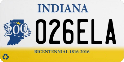 IN license plate 026ELA