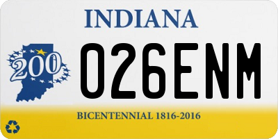 IN license plate 026ENM