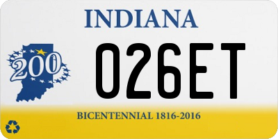 IN license plate 026ET