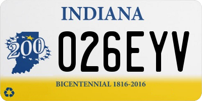 IN license plate 026EYV