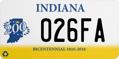 IN license plate 026FA