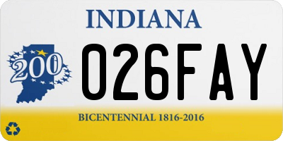 IN license plate 026FAY