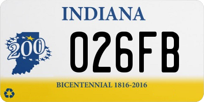 IN license plate 026FB