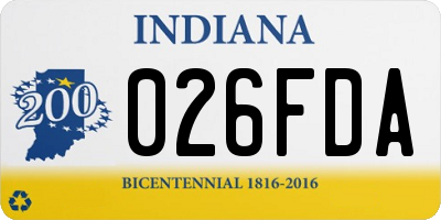 IN license plate 026FDA