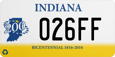 IN license plate 026FF