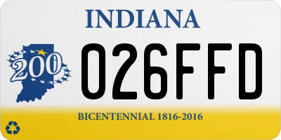 IN license plate 026FFD