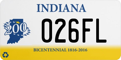 IN license plate 026FL