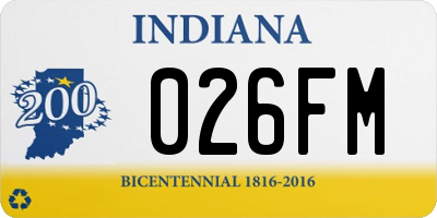 IN license plate 026FM